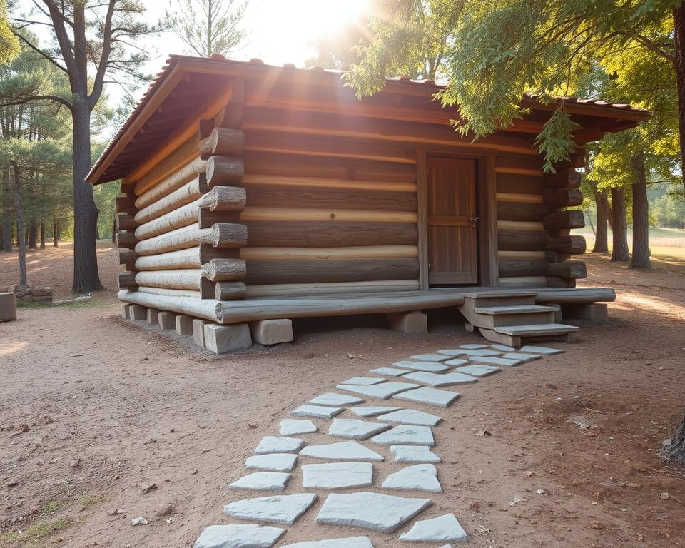 built foundation log cabin