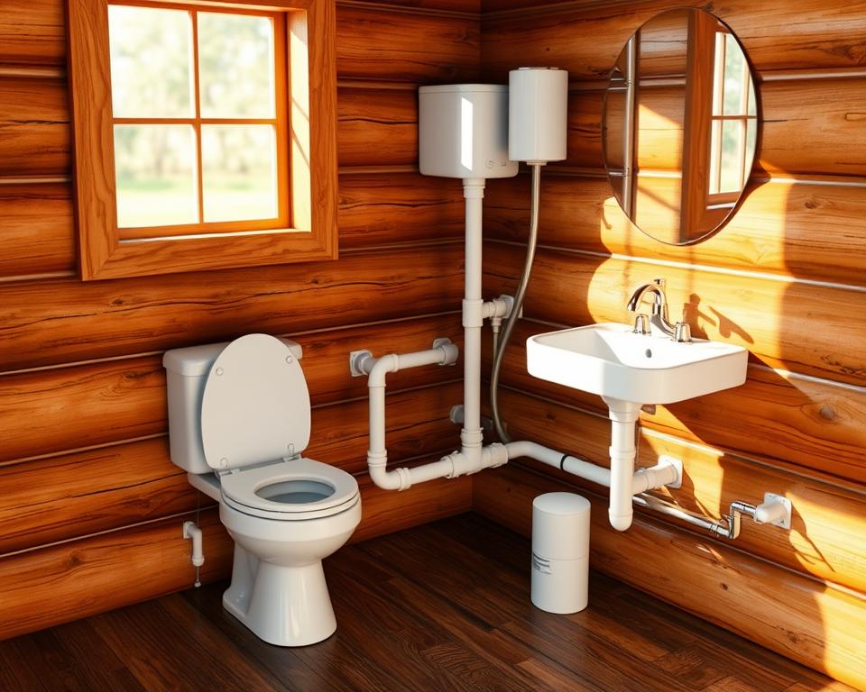 log cabin plumbing system components