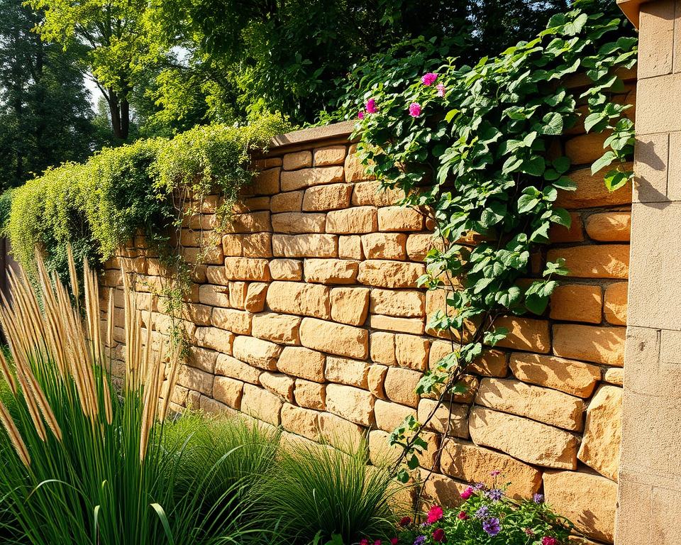 sandstone garden wall